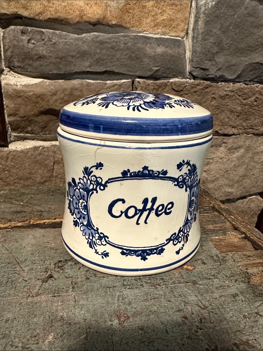 Royal Delft Blue handpainted coffee canister